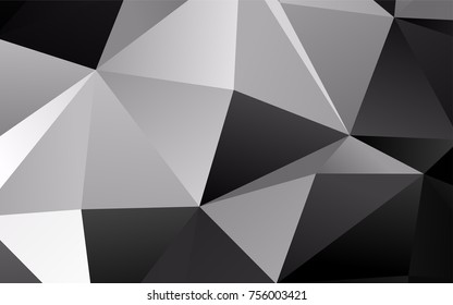 Dark Silver, Gray vector abstract polygonal background. Glitter abstract illustration with an elegant design. The template can be used as a background for cell phones.