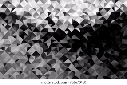Dark Silver, Gray vector abstract mosaic template. Geometric illustration in Origami style with gradient.  The polygonal design can be used for your web site.