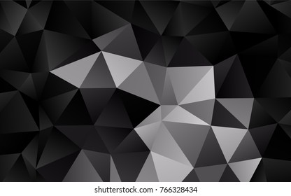 Dark Silver, Gray vector abstract polygonal template. Glitter abstract illustration with an elegant design. A completely new design for your business.