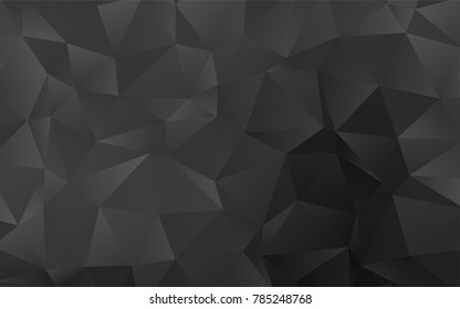 Dark Silver, Gray vector abstract polygonal template. A sample with polygonal shapes. The template can be used as a background for cell phones.