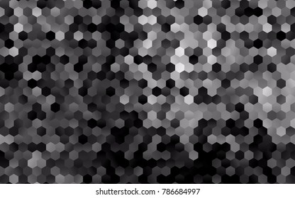 Dark Silver, Gray vector abstract textured polygonal background. Brand-new blurry hexagonal design. Pattern can be used for background.
