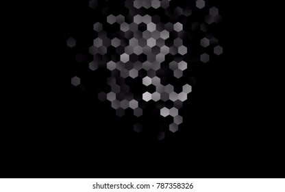 Dark Silver, Gray vector abstract textured polygonal background. Brand-new blurry hexagonal design. Pattern can be used for background.