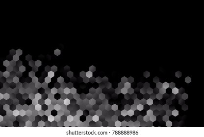 Dark Silver, Gray vector abstract textured polygonal background. Brand-new blurry hexagonal design. Pattern can be used for background.