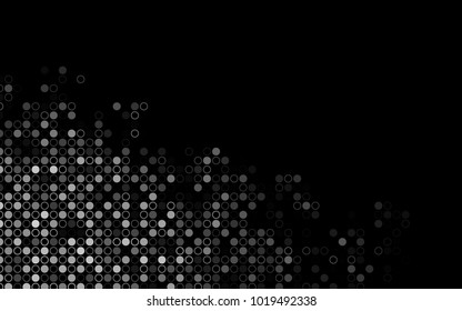 Dark Silver, Gray vector  background with bubbles. Blurred decorative design in abstract style with bubbles. Pattern can be used as texture of water, rain drops.