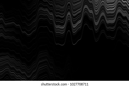 Dark Silver, Gray vector background with curved circles. Creative geometric illustration in marble style with gradient. The template for cell phone backgrounds.