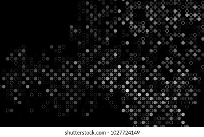 Dark Silver, Gray vector  background with bubbles. Blurred bubbles on abstract background with colorful gradient. The pattern can be used for aqua ad, booklets.