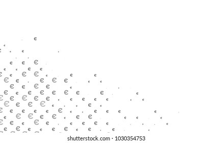 Dark Silver, Gray vector background with signs of Euro. Abstract illustration with colored financial digital symbols. Best design for your ad, poster, banner of BTC money.