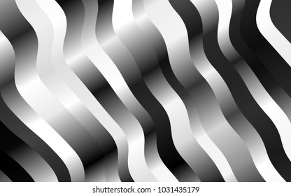 Dark Silver, Gray vector background with bent ribbons. Creative geometric illustration in marble style with gradient. A completely new template for your business design.