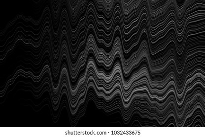 Dark Silver, Gray vector background with bent ribbons. Creative illustration in halftone marble style with gradient. Pattern for your business design.