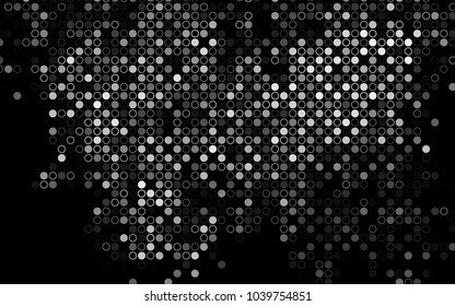 Dark Silver, Gray vector  background with dots. Blurred decorative design in abstract style with bubbles. Completely new template for your brand book.