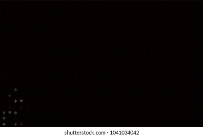 Dark Silver, Gray vector background with cards signs. Blurred decorative design of hearts, spades, clubs, diamonds. Pattern for leaflets of poker games, events.