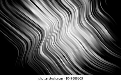 Dark Silver, Gray vector background with bent ribbons. A sample with blurred bubble shapes. The best blurred design for your business.