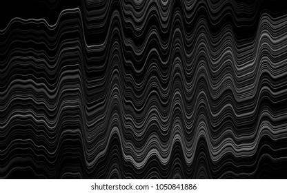 Dark Silver, Gray vector background with bent lines. A vague circumflex abstract illustration with gradient. Textured wave pattern for backgrounds.