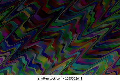 Dark Silver, Gray vector background with abstract lines. Modern gradient abstract illustration with bandy lines. Pattern for your business design.