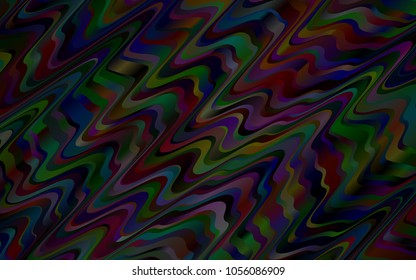 Dark Silver, Gray vector background with liquid shapes. Shining illustration, which consist of blurred lines, circles. The template for cell phone backgrounds.
