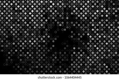 Dark Silver, Gray vector  background with bubbles. Abstract illustration with colored bubbles in nature style. Pattern can be used as texture of water, rain drops.