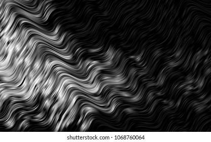 Dark Silver, Gray vector background with bent ribbons. Shining crooked illustration in marble style. Brand-new design for your ads, poster, banner.