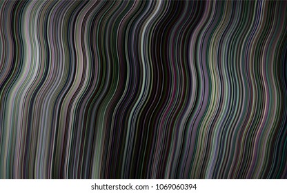 Dark Silver, Gray vector background with bent ribbons. Glitter abstract illustration with wry lines. The elegant pattern for brand book.