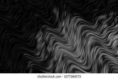 Dark Silver, Gray vector background with curved circles. Shining crooked illustration in marble style. Marble style for your business design.
