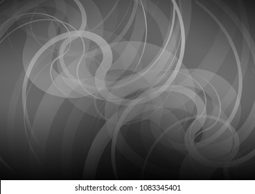 Dark Silver, Gray vector background with lava shapes. Blurred geometric sample with gradient bubbles.  Marble design for your web site.