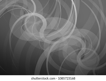 Dark Silver, Gray vector background with liquid shapes. Shining illustration, which consist of blurred lines, circles. A new texture for your  ad, booklets, leaflets.