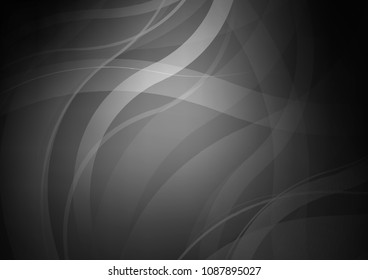 Dark Silver, Gray vector background with bent lines. Colorful abstract illustration with gradient lines. Pattern for your business design.