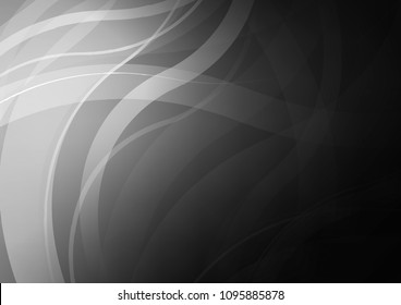 Dark Silver, Gray vector background with bent lines. A vague circumflex abstract illustration with gradient. Marble style for your business design.