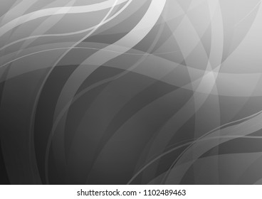 Dark Silver, Gray vector background with lamp shapes. Glitter abstract illustration with wry lines. Pattern for your business design.