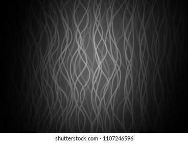 Dark Silver, Gray vector background with wavy lines. Shining illustration, which consist of blurred lines, circles. New composition for your brand book.