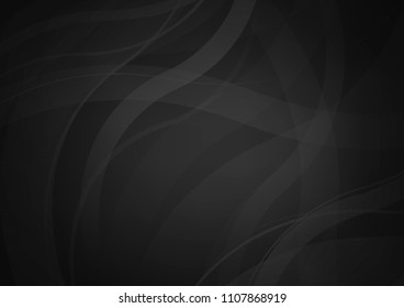 Dark Silver, Gray vector background with bent ribbons. Creative illustration in halftone marble style with gradient. The best blurred design for your business.