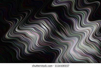 Dark Silver, Gray vector background with curved circles. A completely new color illustration in marble style. Textured wave pattern for backgrounds.