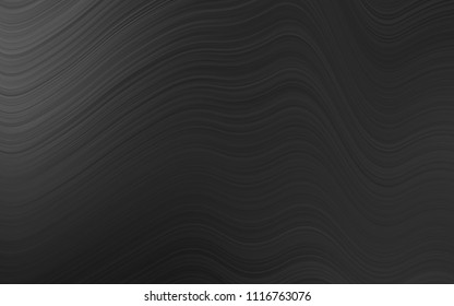 Dark Silver, Gray vector background with wavy lines. Glitter abstract illustration with wry lines. New composition for your brand book.