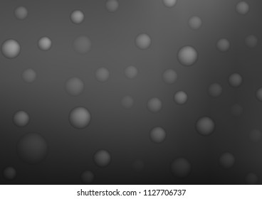 Dark Silver, Gray vector background with bubbles. Blurred decorative design in abstract style with bubbles. The pattern can be used for ads, leaflets of liquid.