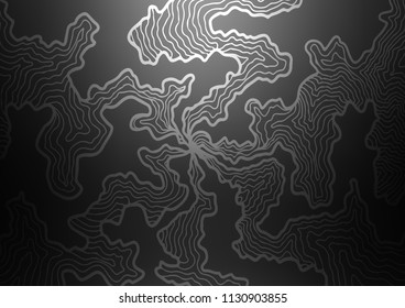 Dark Silver, Gray vector background with bent lines. An elegant bright illustration with gradient. Marble style for your business design.
