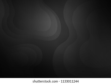 Dark Silver, Gray vector background with liquid shapes. Modern gradient abstract illustration with bandy lines. The elegant pattern for brand book.