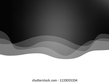 Dark Silver, Gray vector background with liquid shapes. Shining illustration, which consist of blurred lines, circles. The template for cell phone backgrounds.