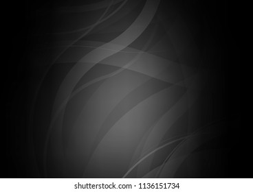 Dark Silver, Gray vector background with lamp shapes. Modern gradient abstract illustration with bandy lines. Textured wave pattern for backgrounds.