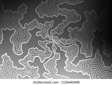 Dark Silver, Gray vector background with liquid shapes. Shining illustration, which consist of blurred lines, circles. Marble style for your business design.