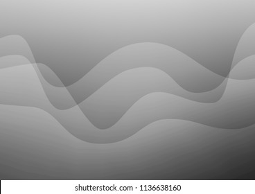 Dark Silver, Gray vector background with bent ribbons. Shining crooked illustration in marble style. The elegant pattern for brand book.