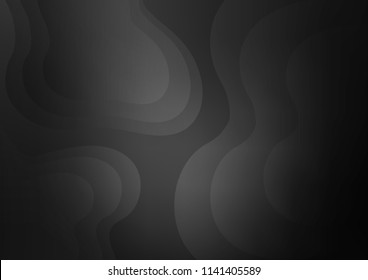 Dark Silver, Gray vector background with lamp shapes. Shining illustration, which consist of blurred lines, circles. A completely new marble design for your business.