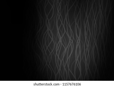 Dark Silver, Gray vector background with bent lines. A sample with blurred bubble shapes. New composition for your brand book.