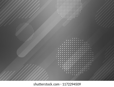 Dark Silver, Gray vector background with straight lines and dots. Shining colored illustration with rounded stripes, dots. Smart design for your business advert.