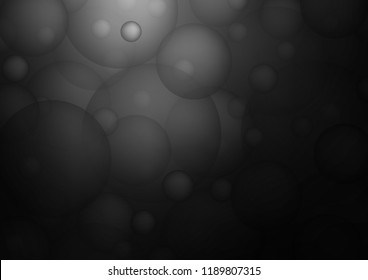 Dark Silver, Gray vector background with bubbles. Blurred bubbles on abstract background with colorful gradient. The pattern can be used for beautiful websites.