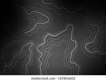 Dark Silver, Gray vector background with abstract lines. Shining illustration, which consist of blurred lines, circles. Brand new design for your ads, poster, banner.