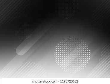 Dark Silver, Gray vector background with straight lines and dots. Shining colored illustration with rounded stripes, dots. The pattern can be used as ads, poster, banner for commercial.