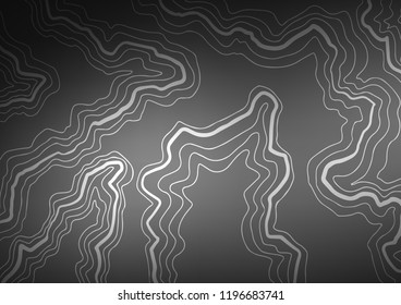 Dark Silver, Gray vector background with lamp shapes. Creative illustration in halftone marble style with gradient. Textured wave pattern for backgrounds.