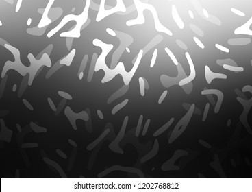 Dark Silver, Gray vector background with bubble shapes. Colorful abstract illustration with gradient lines. Marble design for your web site.