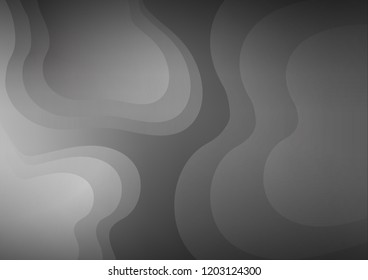 Dark Silver, Gray vector background with liquid shapes. Shining illustration, which consist of blurred lines, circles. Textured wave pattern for backgrounds.