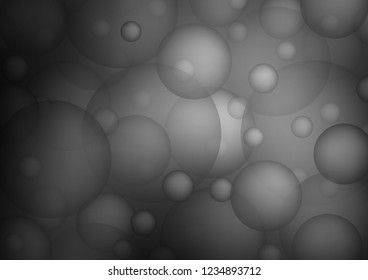 Dark Silver, Gray vector background with bubbles. Blurred decorative design in abstract style with bubbles. Beautiful design for your business natural advert.