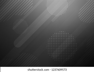 Dark Silver, Gray vector background with straight lines and dots. Decorative shining illustration with lines, dots on abstract template. The pattern can be used for busines ad, booklets, leaflets